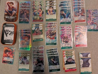 One Piece Tcg Luffy R/G OP13 Leader Comp. Deck Plus Luffy Opened Tin Included 