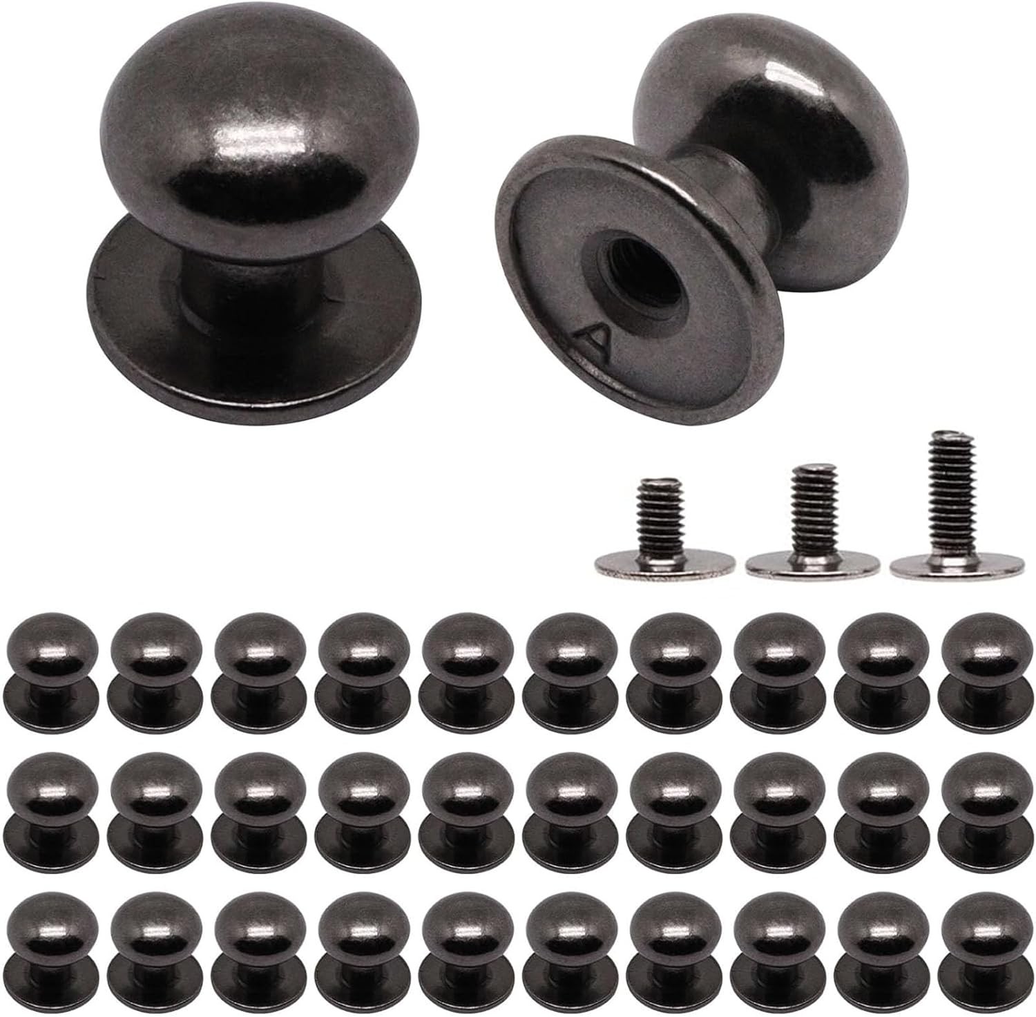 32pcs Mini Drawer Pulls, 0.37inch Small Knobs for Diameter 0.37, Black 