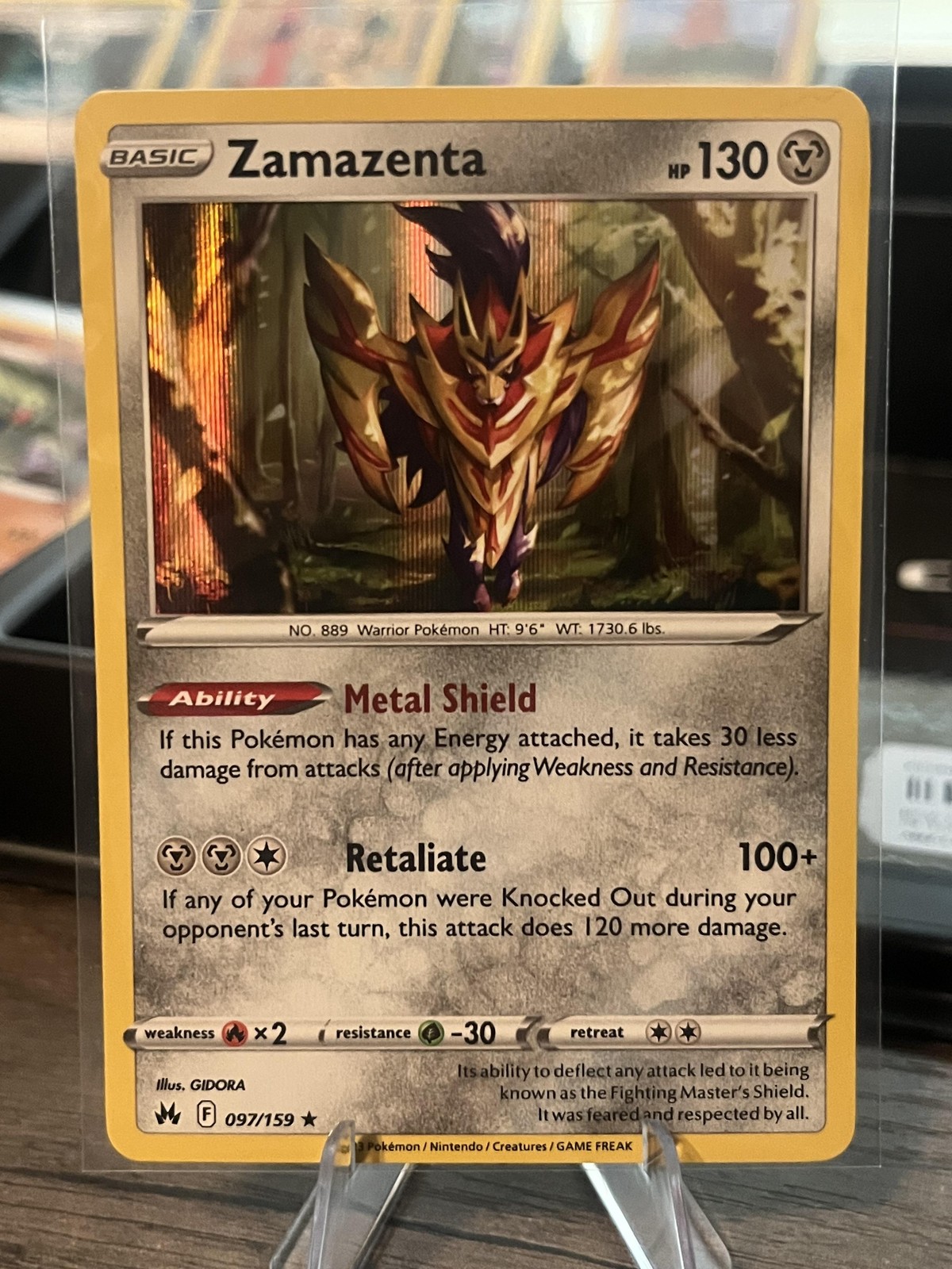 Pokemon TCG Zamazenta 097/159 Holo Holo Rare HP130 Lightly Played Card