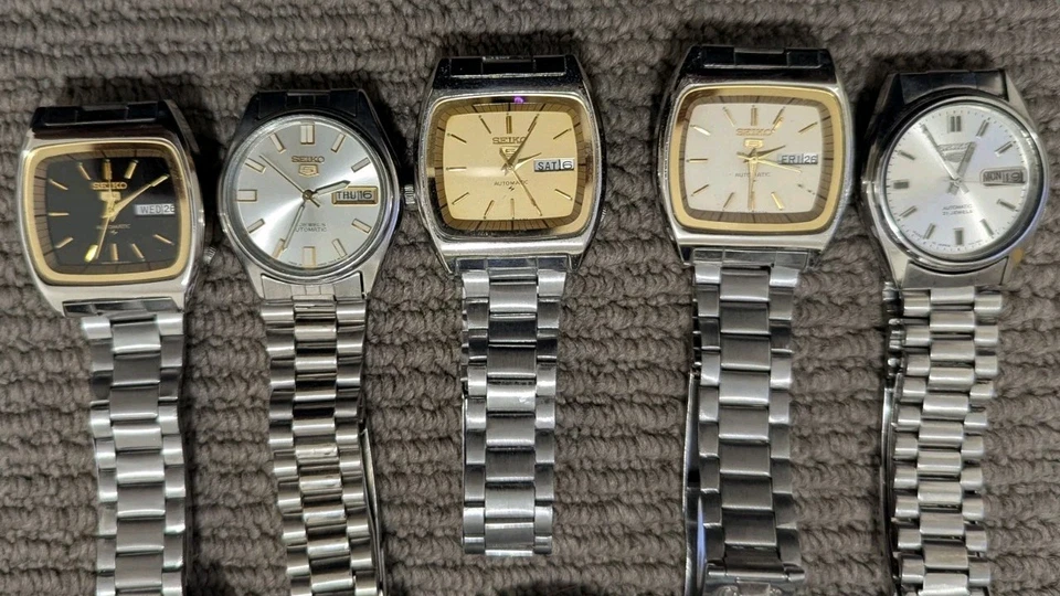 10x Original Seiko 5 Watches Automatic 17/21 Jewels For Repair /Parts Japan Made - image 2 of 4