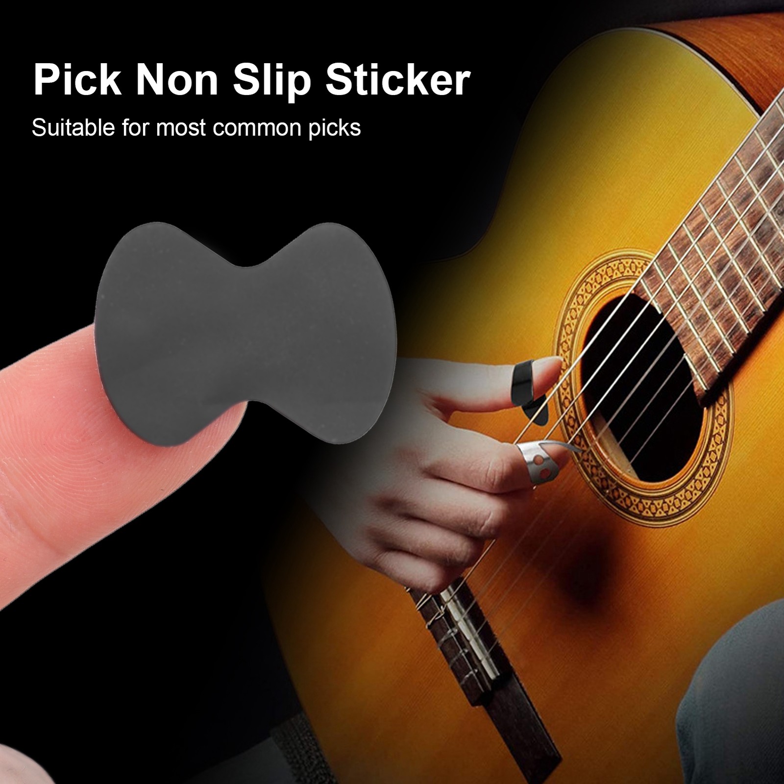 5 Pack Silicone Guitar Pick Grips With Adhesive Backing AA