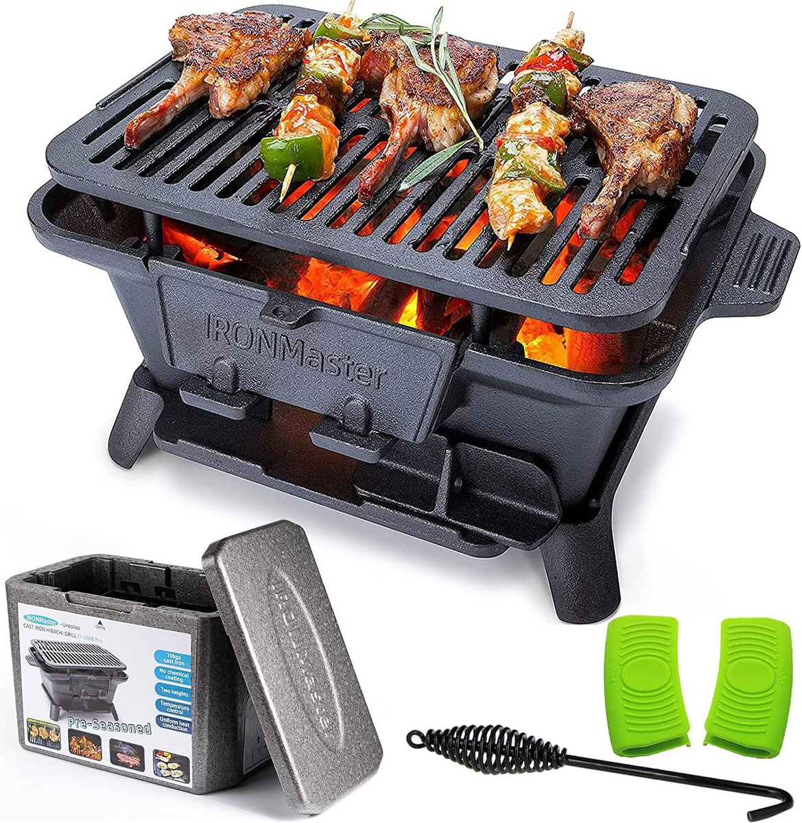 Hibachi Grill Outdoor, Small Portable Charcoal Grill, 100% Pre - Main Image