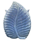 VINTAGE STANGL POTTERY TERRA ROSE LEAF VASE 3441 LARGE BABY BLUE GLOSSY 1940-60