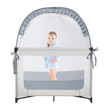 RUNNZER Baby Pack N Play Tent Canopy - Child Safety Crib Net Playard Pop Up Mesh