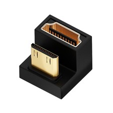 1Pc U Shape Mini HDMI to HDMI Adapter Durable 8K Mini HDMI Male to 180 Degree