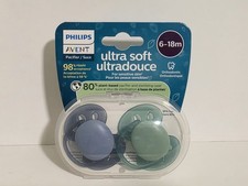 Philips AVENT Ultra Soft Orthodontic Two Pacifiers 6-18 Months Sterilizing Case