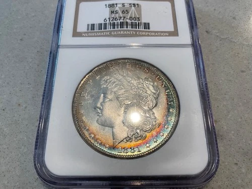 1881-S Morgan Silver Dollar $1 NGC MS65 Double Sided Toner