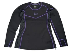 Kutting Weight V3 Sauna Shirt Women 3XL Black Neoprene Blend Mesh Panels Zip Hem