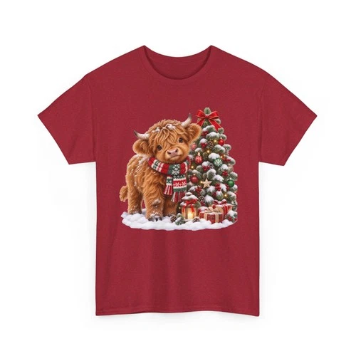 Highland Cow Christmas Tree T-Shirt - product listing photo