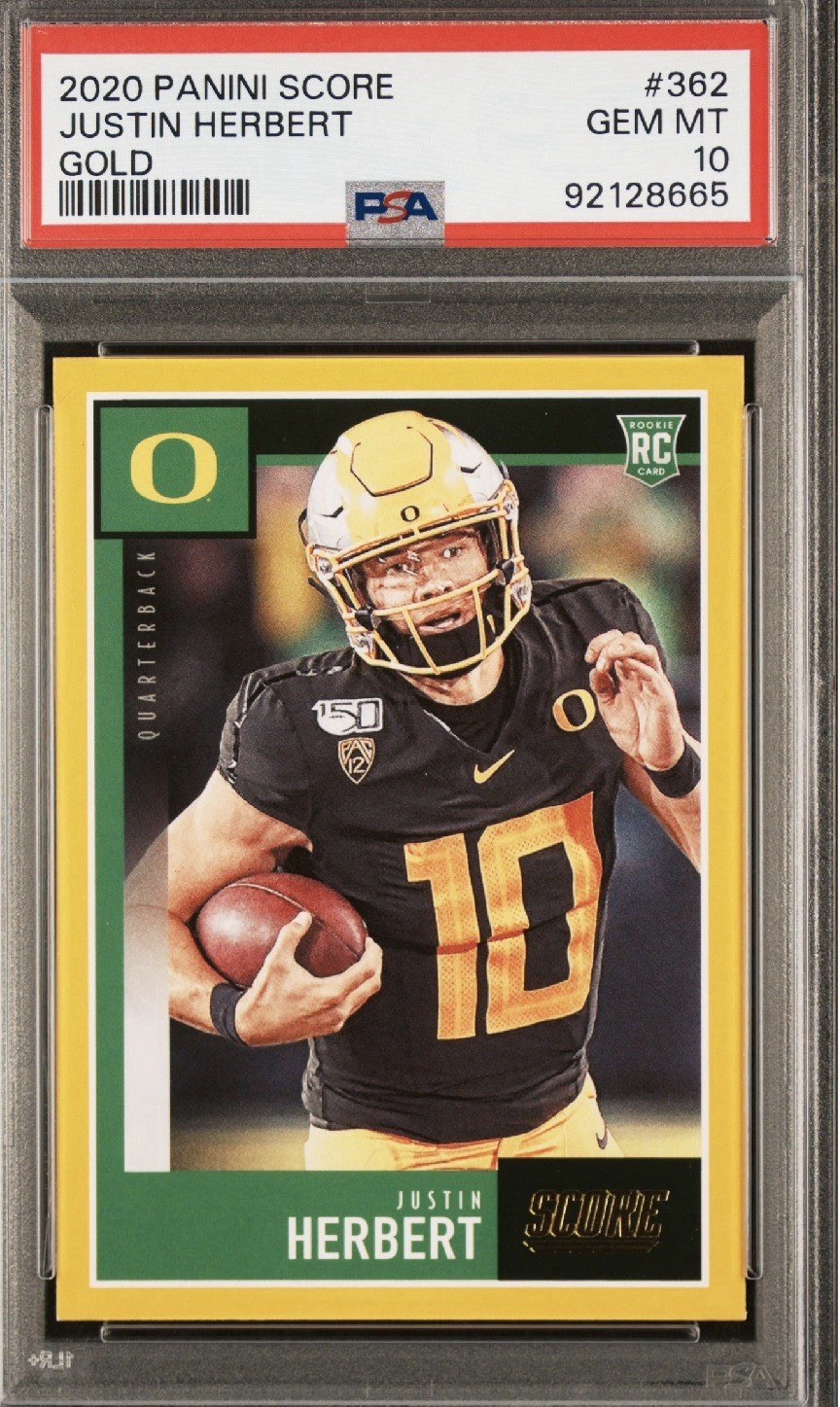 Justin Herbert Panini Score #362 Gold