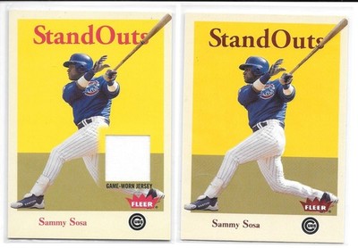 Sammy SOSA Two Card set of the 2005 FLEER Stand Out Series. One Jersey & card