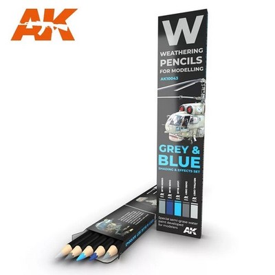 AK Interactive AK10043 - Watercolor Pencil Set Grey And Blue Camouflages