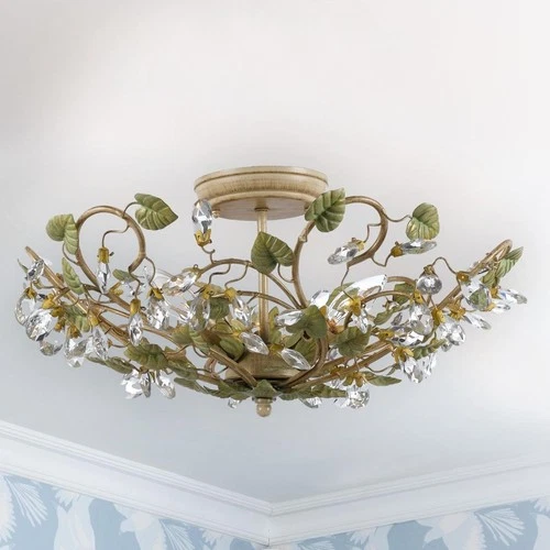 Crystorama 4840-CT Josie Semi-Flush Mount Champagne Green Tea - Picture 6 of 8