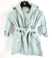 Vintage Hermes PEIGNOIR Baby Hooded Bathrobe Light Blue NWT w/Box Clothing.