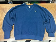 Vintage Lacoste Chemise Blue Textured Sweater Pullover Size 7 RARE