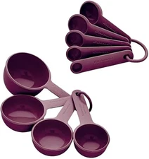Measuring Cups and Spoon Set, Beetroot, 9-Piece