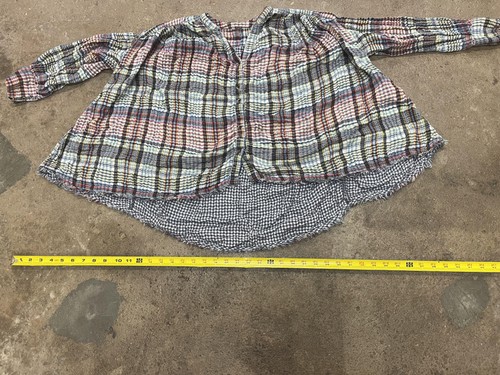 Free People Tunic Blouse Womens Medium Multicolor Plaid Button Front Boho - 第 19/20 張圖片