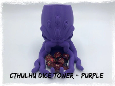 Cthulhu Würfelturm - Call of Cthulhu - fachmännisch 3D gedruckt - Rollen bis 6 x D6 