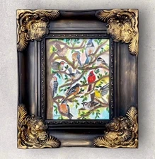 ORIGINAL "Backyard Dozen" painting in Vintage frame by Artist, me!