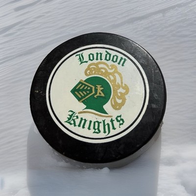 Game Used London Knights OHL Official Hockey Puck - Viceroy Canada - Blank Back