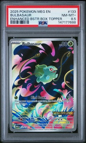 147177688 Bulbasaur 2025 Pokemon Mega Evolution #133/132 Promos PSA 8.5