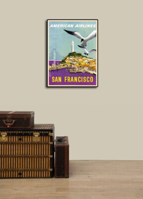 1950 San Francisco California Vintage Style Travel Poster