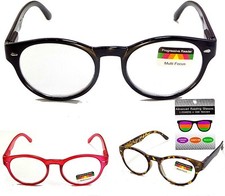 Unisex PROGRESSIVE 3 in one Multi-Focal No Line Computer Reading Glasses UVA