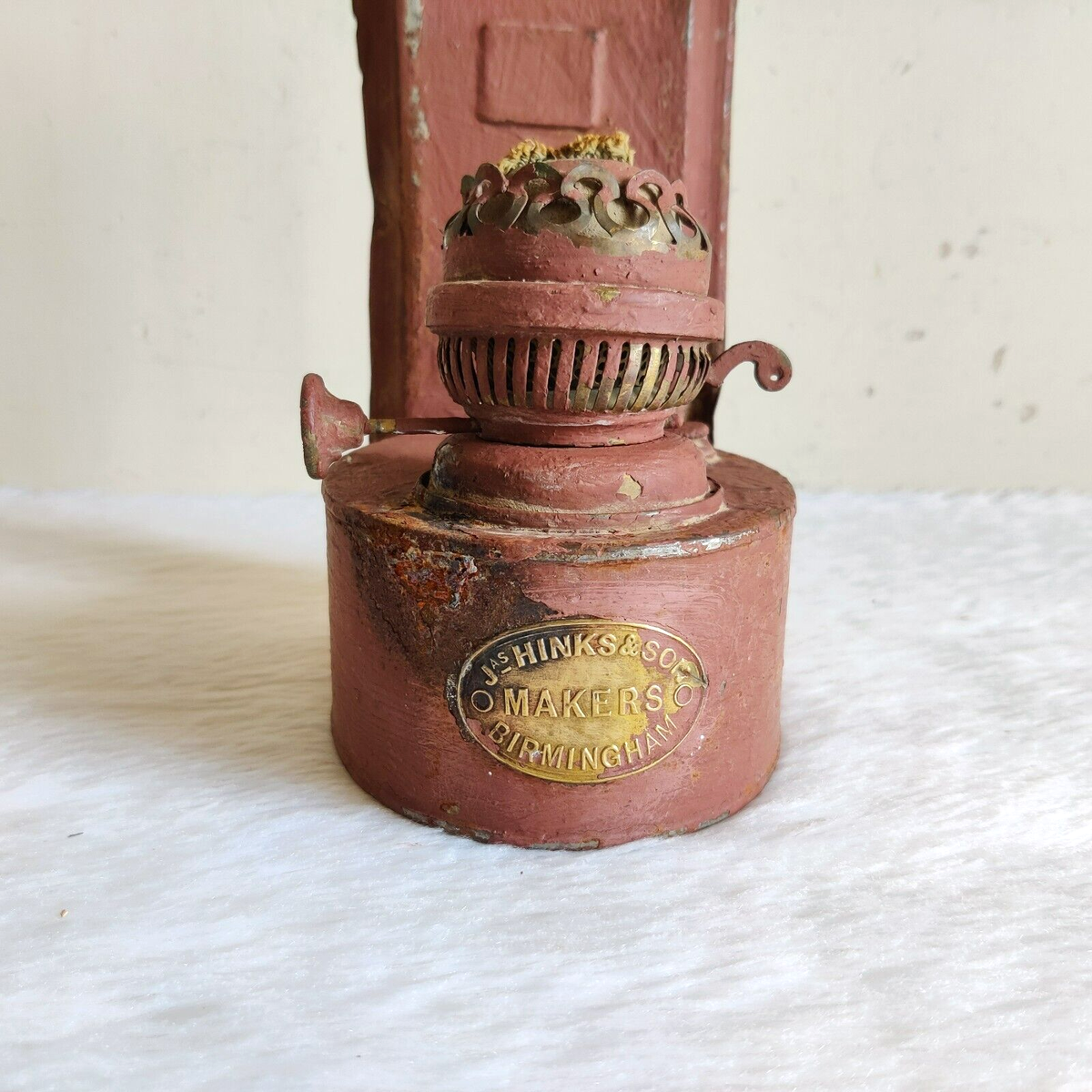 1940s Vintage Jas Hinks & Son Hanging Kerosene Tin Lamp England