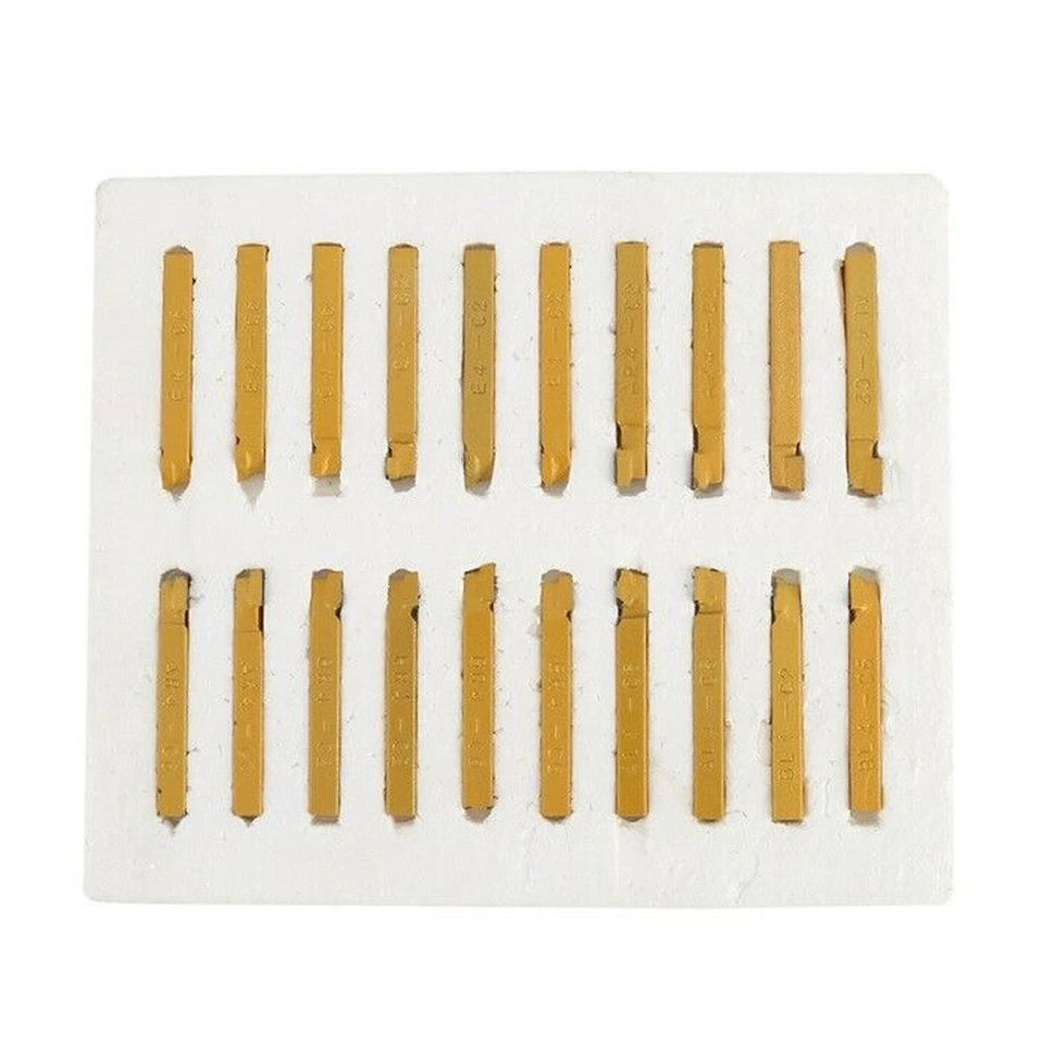 20pcs 1/4 Metal Lathe Tooling Carbide Tip Tipped Cutter Tool Bit Cutting Set - Image 3 of 4