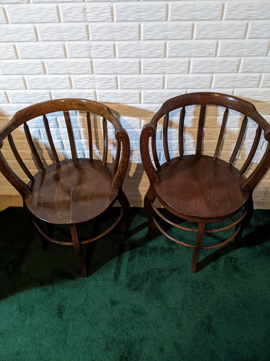 Antique wooden on sale barrel back chair