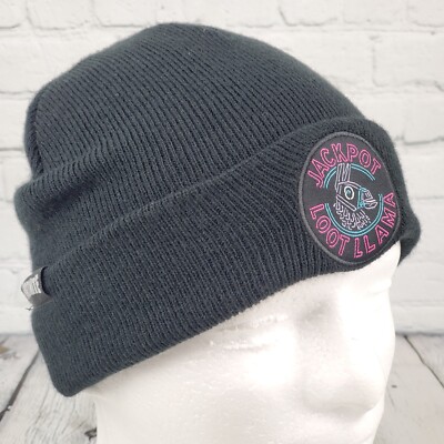 FORTNITE JACKPOT LOOT LLAMA Black Beanie Cap Hat Cuffed OSFM EUC