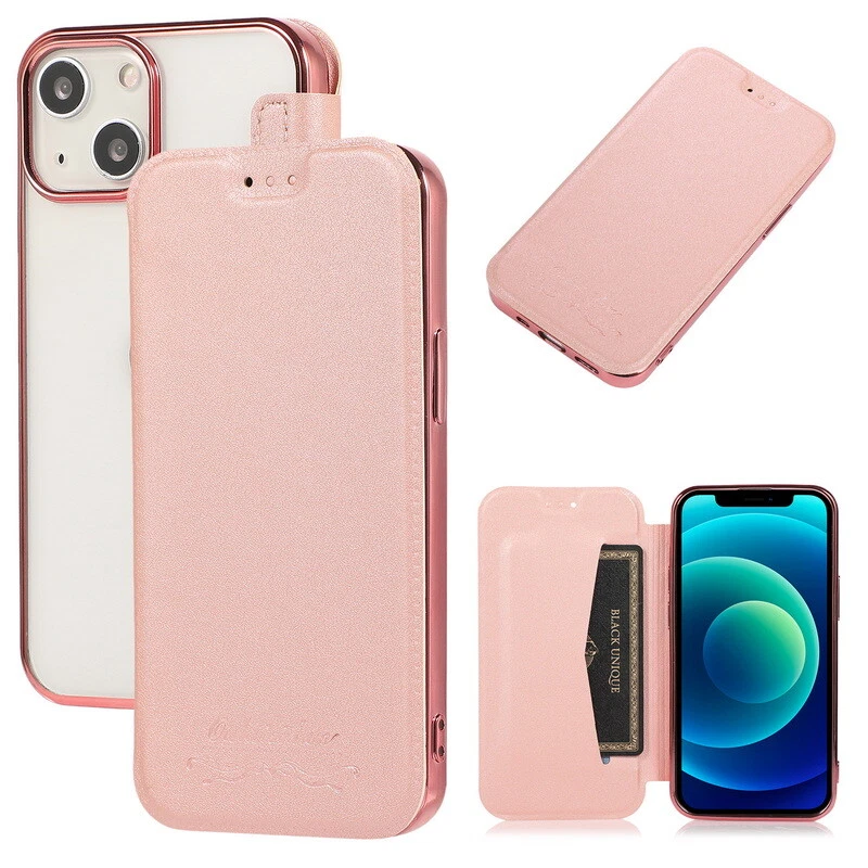 For iPhone 16 15 17 Pro Max 14 13 12 11 XS 8 Leather Flip Clear Back Case Cover - Image 2 of 4