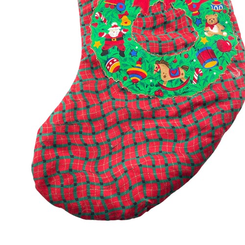 Medias de Navidad aplique corona Noel grande 24 pulgadas Hecho a mano - Imagen 5 de 7