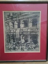 William Walcott-The Collosseum-Large Framed Etching-Dated 1921