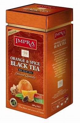 IMPRA Orange & Spice Black Tea Leaf in Metal Tin 200g / 7.1 oz