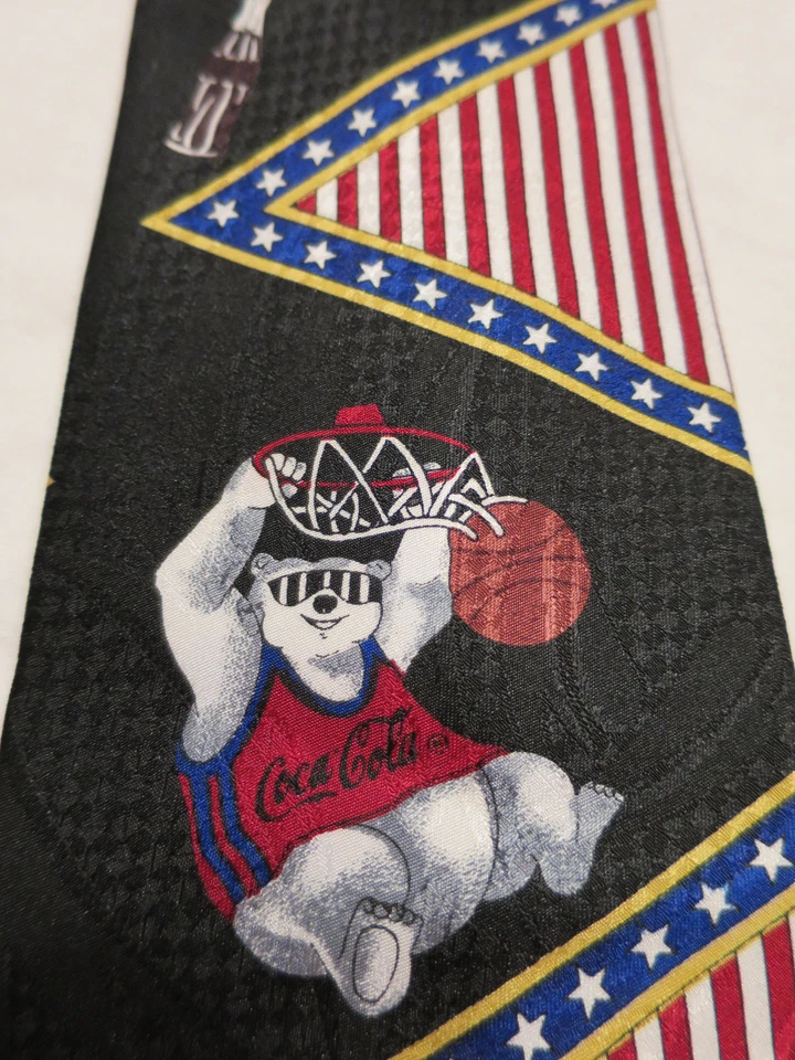 全新 复古 领带 可口可乐 北极熊 打篮球 男式 领带 — 第 2/4 张图片