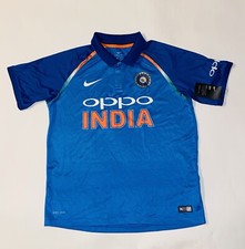 Nike Dri-Fit Oppo India Cricket Jersey 2018 Sports Shirt Short Sleeve Mens Large