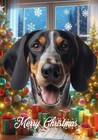 Bluetick Coonhound Merry Christmas Flag