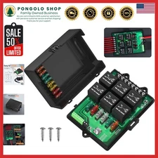 Upgraded 12V Universal Fuse Panel with LED Lights & 14 Blade Fuses for Safety