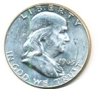 US Coin  1963-D  Franklin half Dollar ....gem BU full bell lines.........C 10313