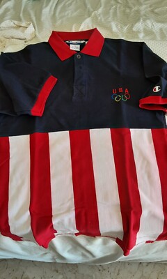 POLO SHIRT OLYMPIC GAMES ATLANTA 1996 TEAM USA VINTAGE GRÖSSE M GEBRAUCHT TOP
