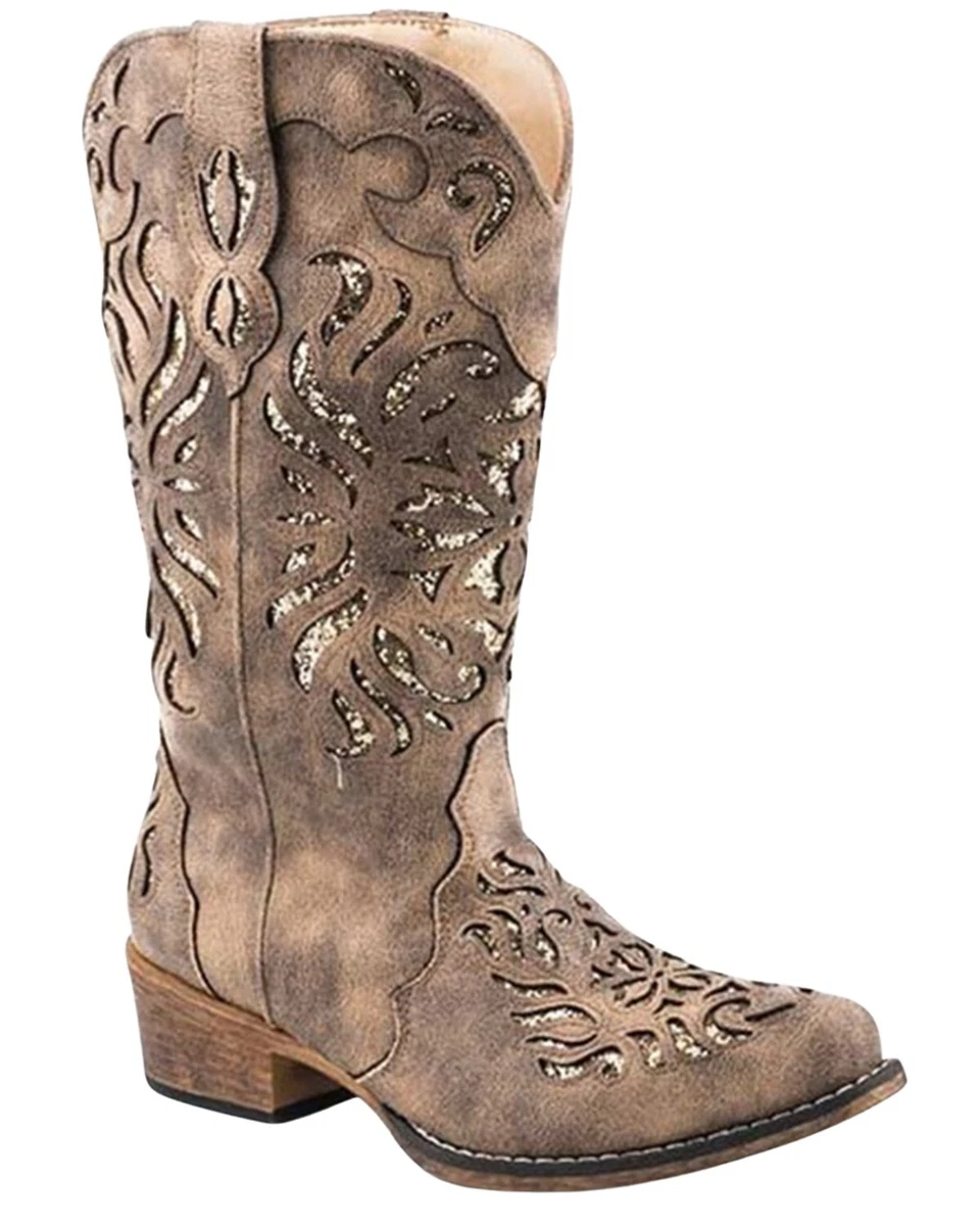 Roper Women s Riley Glitz Western Performance Boot Snip Toe 09