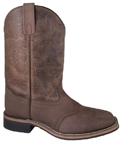 Smoky Mountain Women's Pawnee Western Boots – Genuine Leather, Square Toe, Camo Shaft, Crepe Sole, Walking Heel