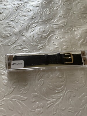 Apollo  20mm Extra Long Genuine Calf Black Watch Strap
