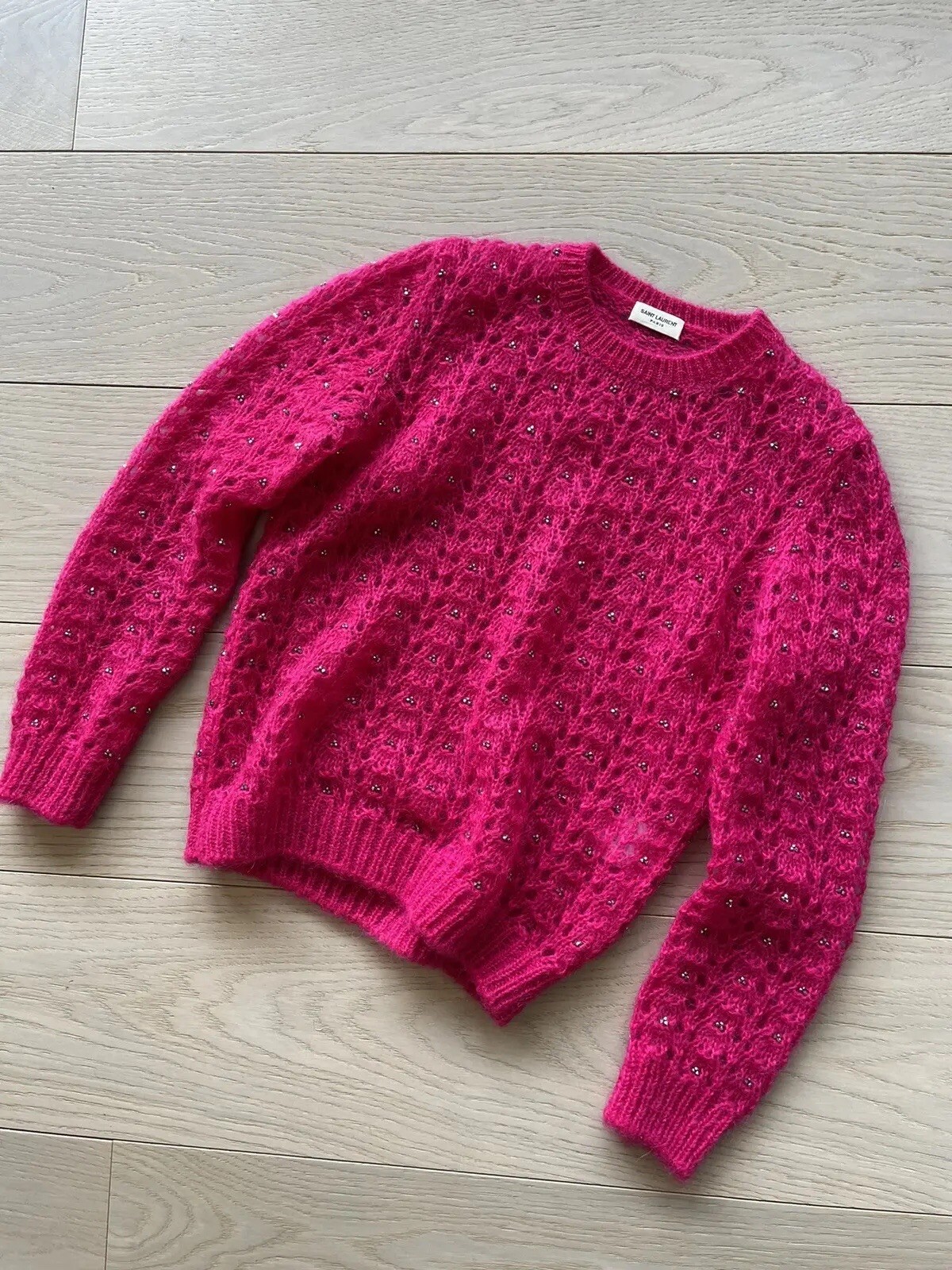 MAGLIONE MAGLIONE MOHAIR SAINT LAURENT ROSA FUCSIA IMPREZIOSITO TAGLIA M