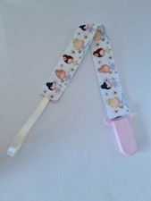 Baby pacifier / dummy clips - girl holding flower print