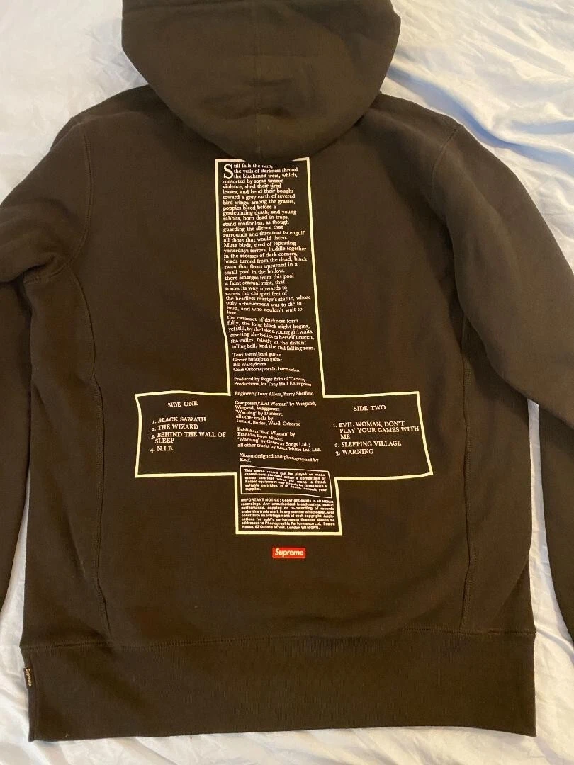 Felpa con cappuccio Supreme 16SS Black Sabbath pullover felpa nera taglia:S