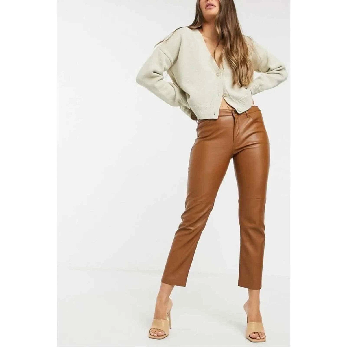 Mango faux leather pants for women size US 4, EU 36 | eBay