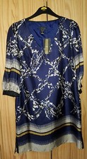 Mango Silk women vintage tunic/dress, size M/L
