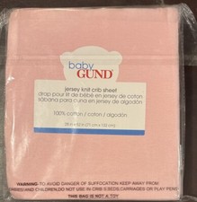 Baby Gund Sateen Crib Sheet Soft 100 Premium Cotton Pink NEW